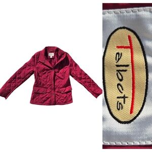 Talbots Diamond Quilted Chore Jacket Size Medium Snap Up